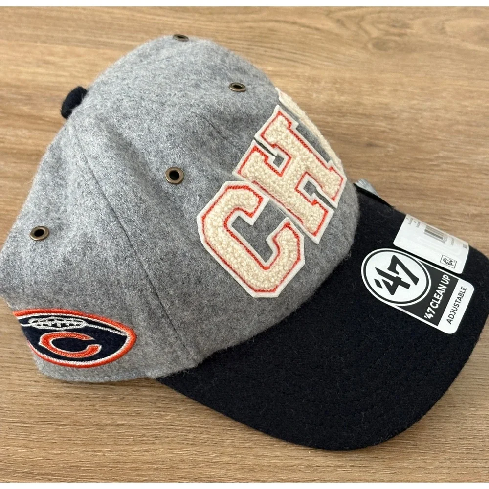 NWT Stoney Clover Lane x 47 Chicago Bears Clean Up Hat -OSFM - Gray/Navy Blue